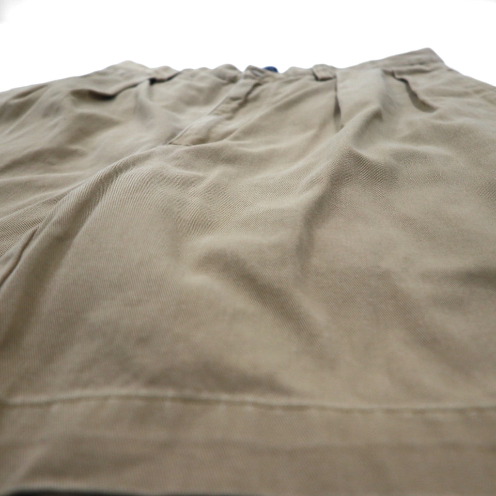Polo by Ralph Lauren 90s Polo Chino 2-Pleated Shorts, Half Pants, Medium, Beige, Cotton, TYLER SHORT