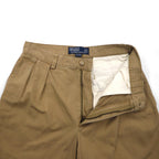 Polo by Ralph Lauren 90s Polo Chino 2-Pleated Shorts, Half Pants, Medium, Beige, Cotton, TYLER SHORT