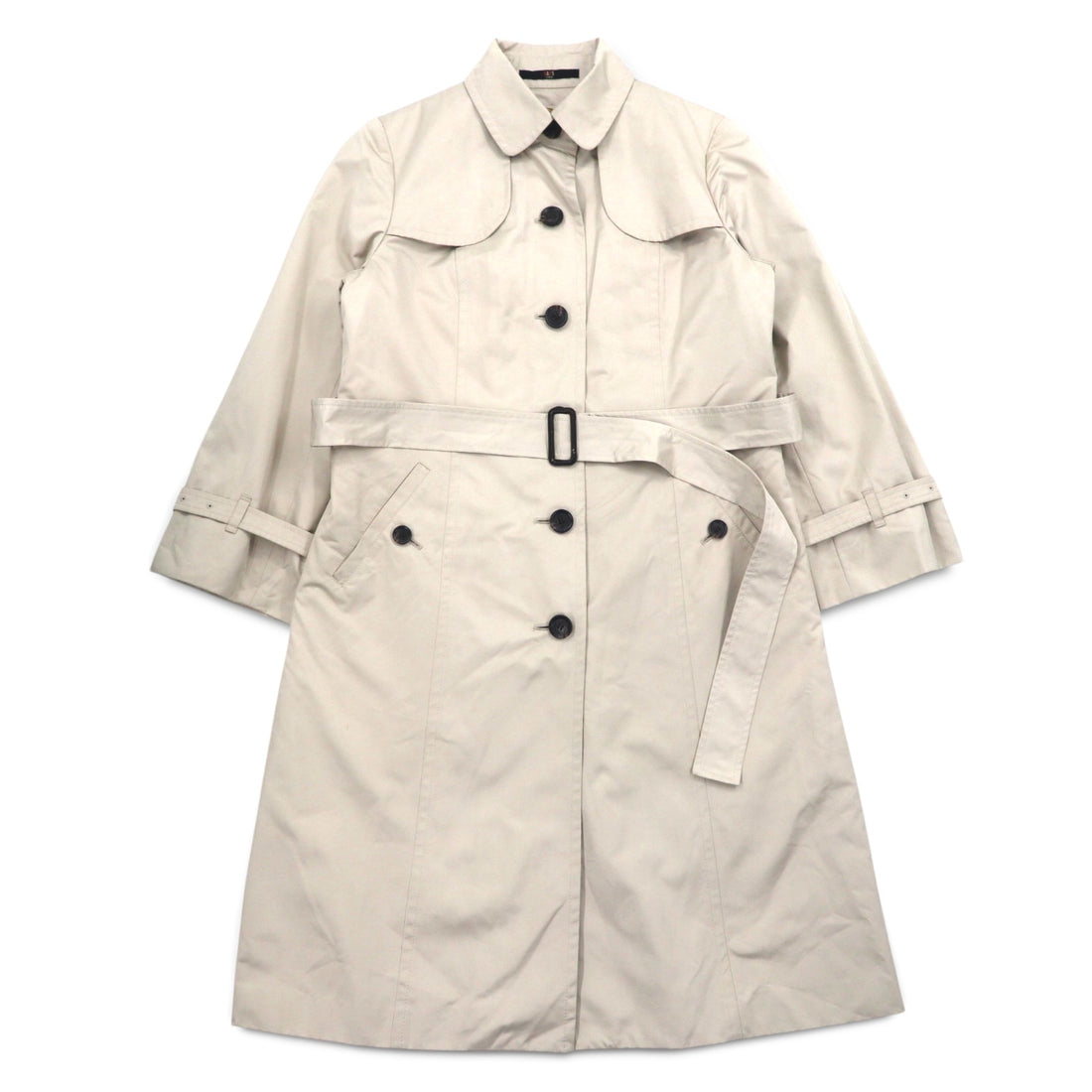 DAKS Balmacaan Trench Coat L Beige Removable Liner Belt Included Made in Japan