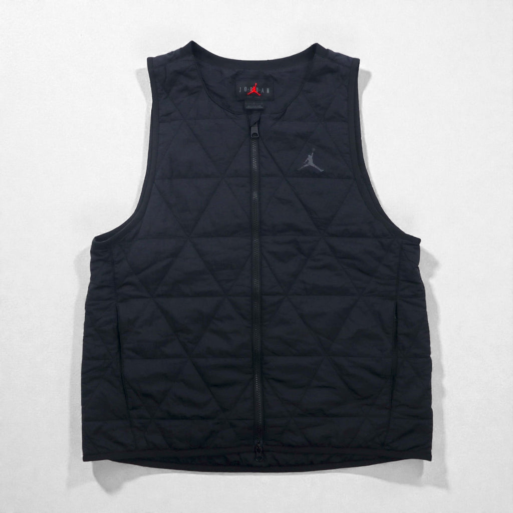 JORDAN BRAND (NIKE) Quilted Vest, Large, Black Padded Zip-Up Air Sport Golf FB3265-010