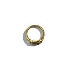 Vintage Gold Plated Retro Ring レトロ リング 指輪 11号 ゴールド 18KGP ライン カラーストーン