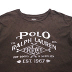 POLO RALPH LAUREN Vintage Logo Print T-Shirt XL Brown Cotton