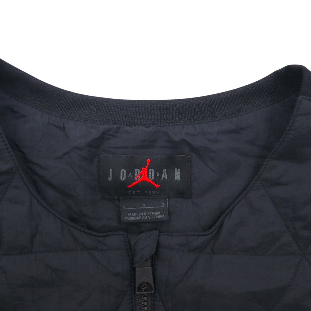 JORDAN BRAND (NIKE) Quilted Vest, Large, Black Padded Zip-Up Air Sport Golf FB3265-010