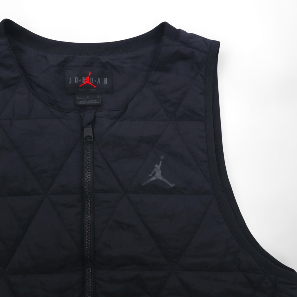 JORDAN BRAND (NIKE) Quilted Vest, Large, Black Padded Zip-Up Air Sport Golf FB3265-010