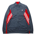 adidas Big Size 3-Stripe Track Jacket Jersey 4XL Grey Red Polyester