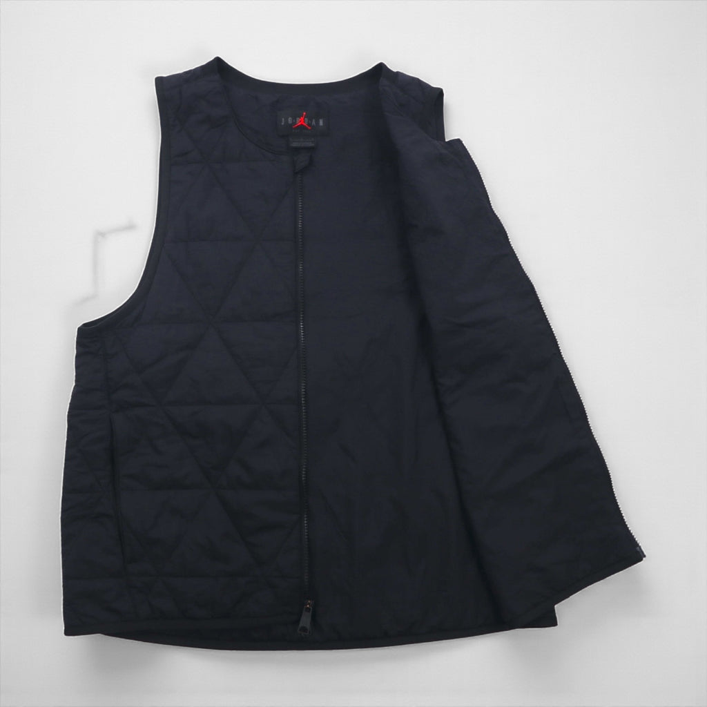 JORDAN BRAND (NIKE) Quilted Vest, Large, Black Padded Zip-Up Air Sport Golf FB3265-010