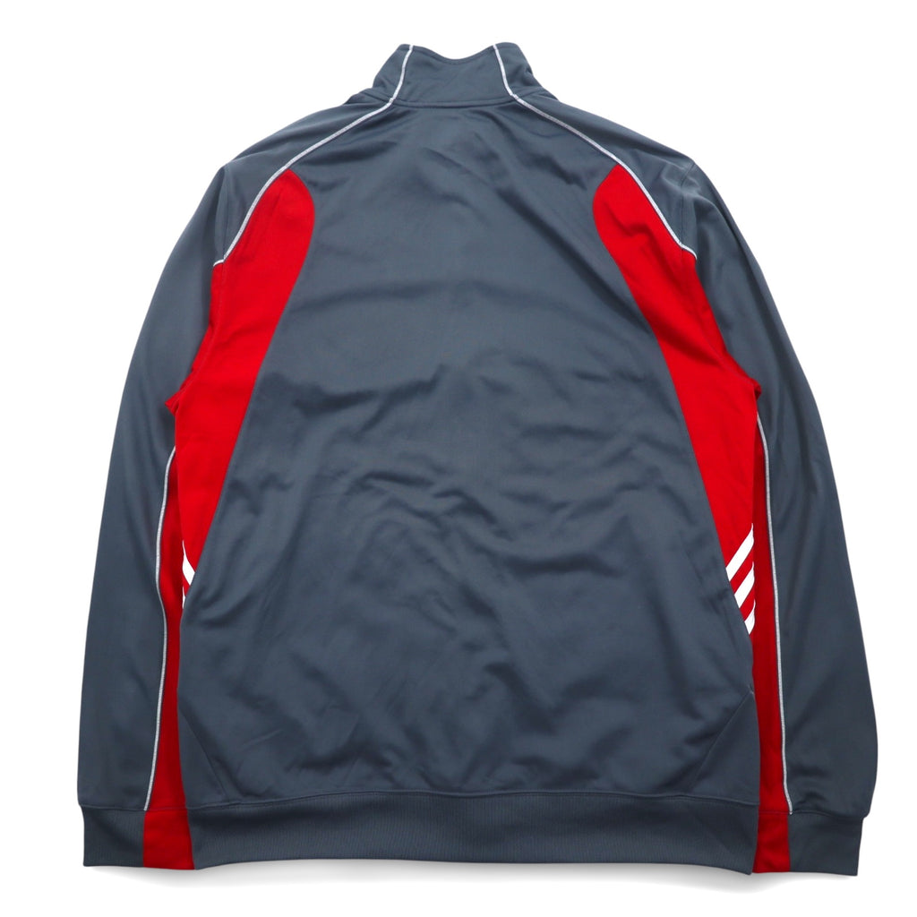 adidas Big Size 3-Stripe Track Jacket Jersey 4XL Grey Red Polyester