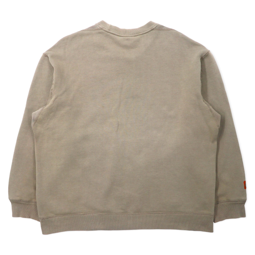 NAUTICA COMPETITION Logo Print Sweatshirt L Beige Cotton