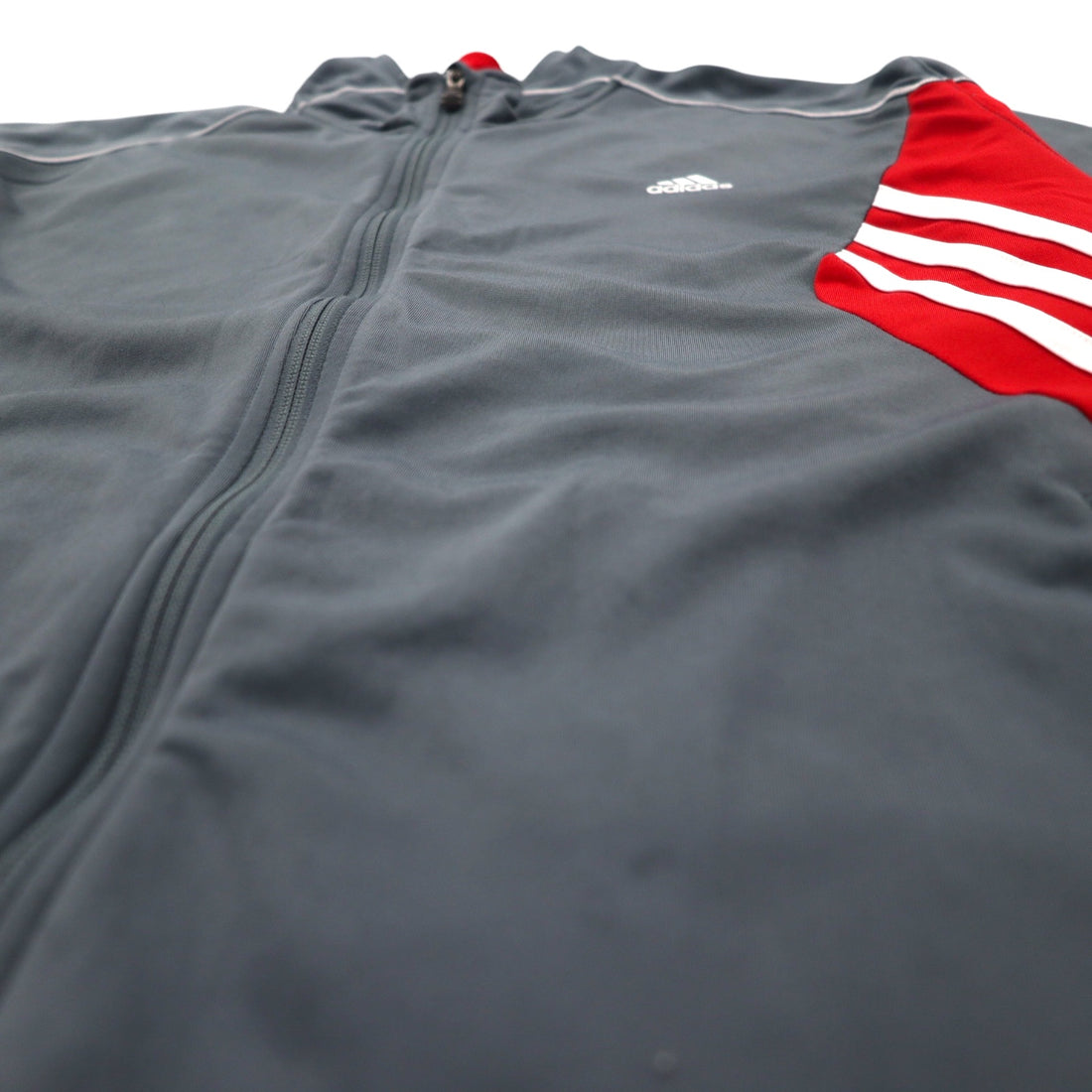 adidas Big Size 3-Stripe Track Jacket Jersey 4XL Grey Red Polyester