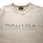 NAUTICA COMPETITION Logo Print Sweatshirt L Beige Cotton