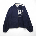ACME CLOTHING x Warner Bros. 90s Looney Tunes Harrington Swing Top Jacket, Size XL, Navy, with Looney Tunes Character Embroidery