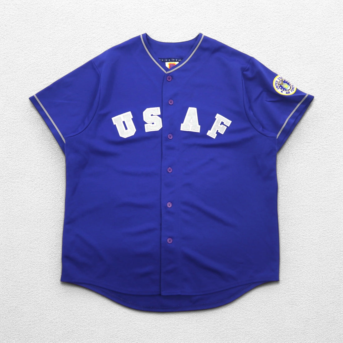 US AIR FORCE US Military Baseball Shirt 2XL Blue Polyester E9 DESIGN