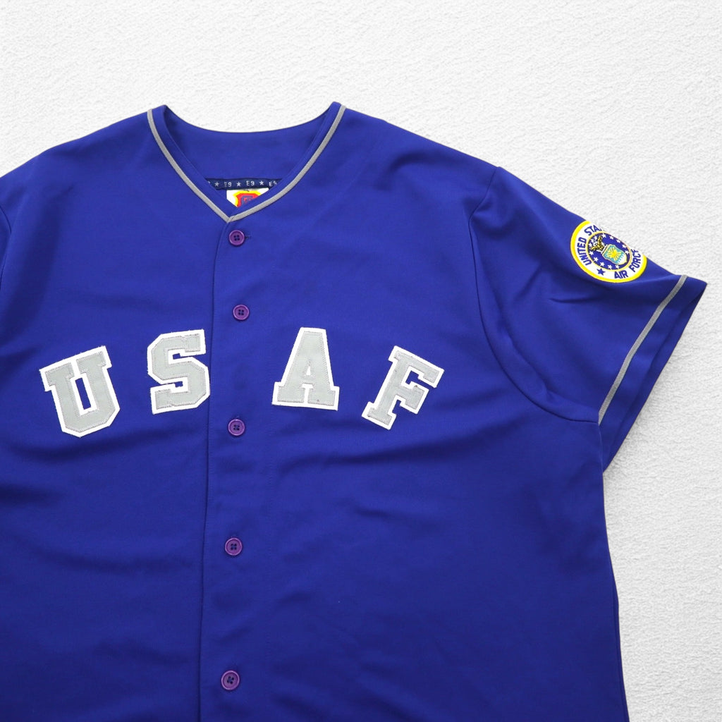 US AIR FORCE US Military Baseball Shirt 2XL Blue Polyester E9 DESIGN