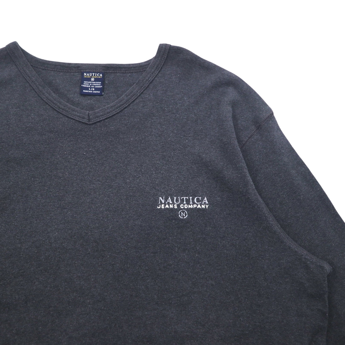 NAUTICA Made in Canada 90s Long Sleeve T-Shirt Long TL Grey JEANS COMPANY