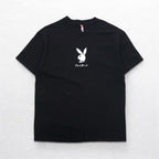 PLAYBOY Japanese Katakana TOKYO JAPAN Anime T-shirt L Black Cotton Back Print