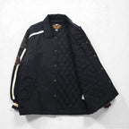 HARLEY DAVIDSON 00s Racing Jacket Nylon Padded Coach Jacket, Size L, Black Embroidery, Side Stripes