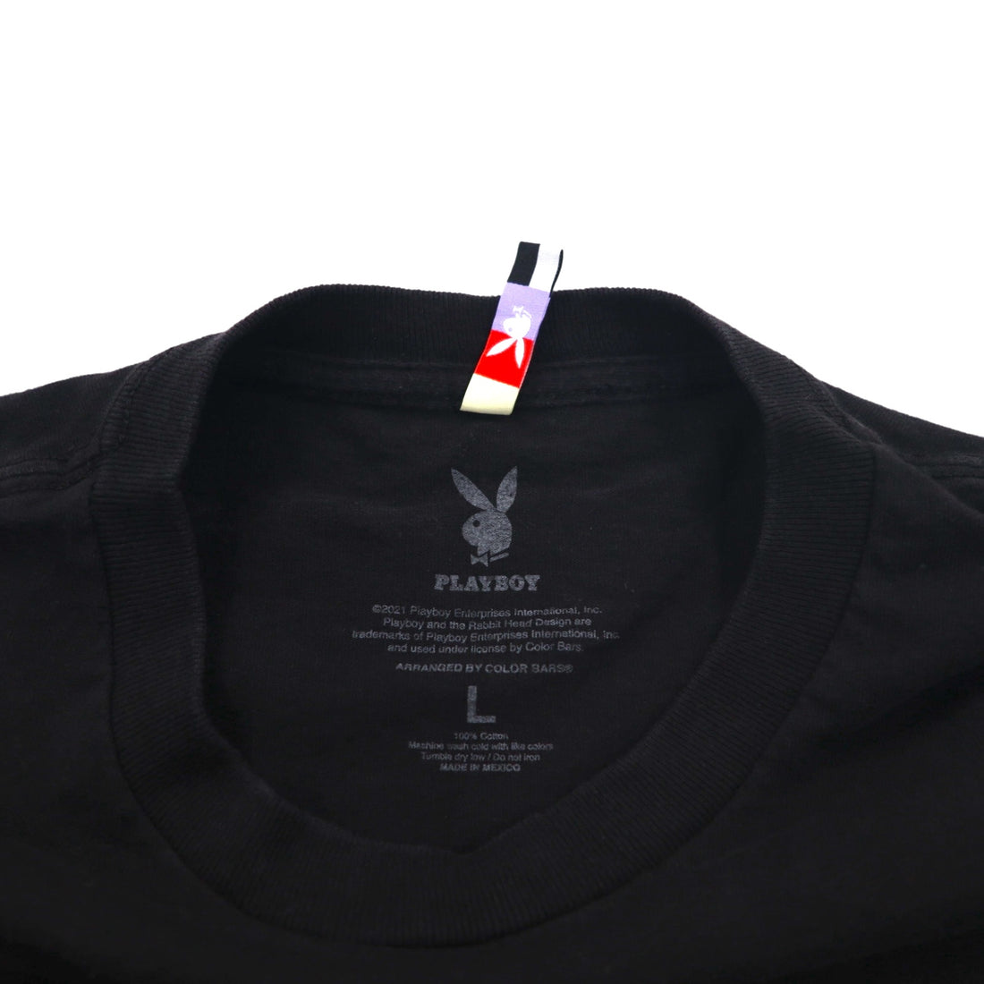 PLAYBOY Japanese Katakana TOKYO JAPAN Anime T-shirt L Black Cotton Back Print