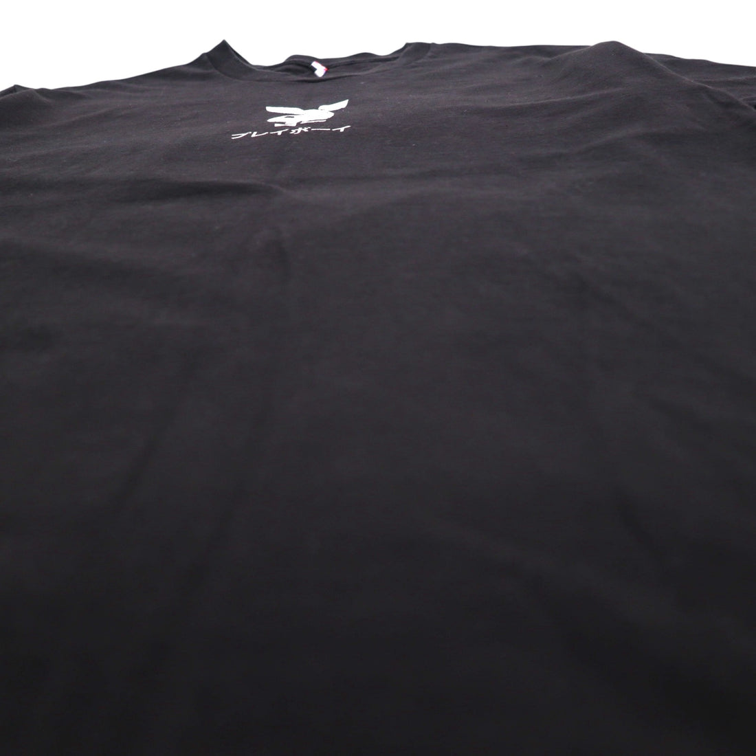 PLAYBOY Japanese Katakana TOKYO JAPAN Anime T-shirt L Black Cotton Back Print