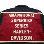 HARLEY DAVIDSON 00s Racing Jacket Nylon Padded Coach Jacket, Size L, Black Embroidery, Side Stripes