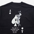 PLAYBOY Japanese Katakana TOKYO JAPAN Anime T-shirt L Black Cotton Back Print