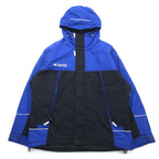 Columbia Mountain Parka XL Blue Black Nylon Double Zip Drawcord Made in Sri Lanka