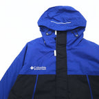 Columbia Mountain Parka XL Blue Black Nylon Double Zip Drawcord Made in Sri Lanka