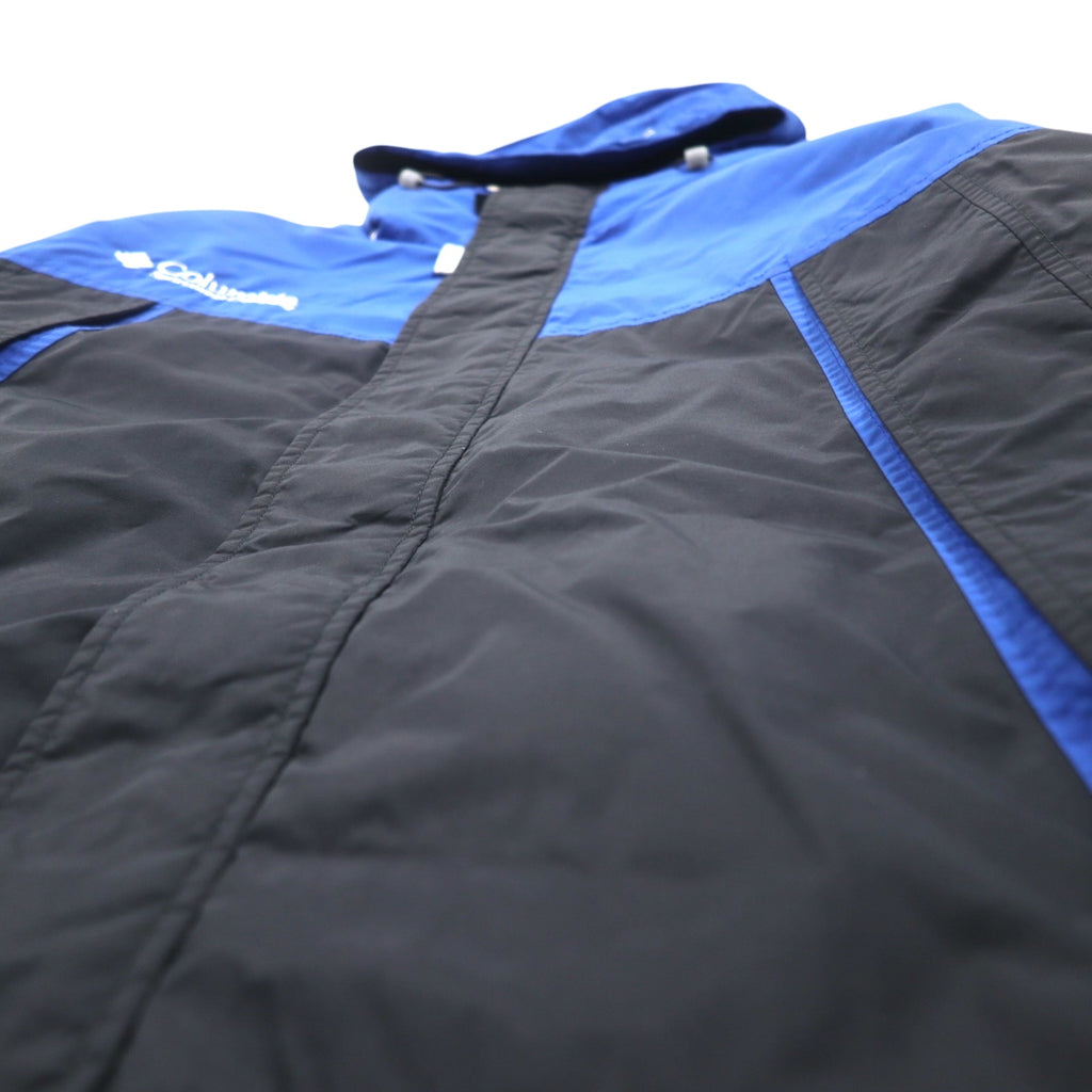 Columbia Mountain Parka XL Blue Black Nylon Double Zip Drawcord Made in Sri Lanka