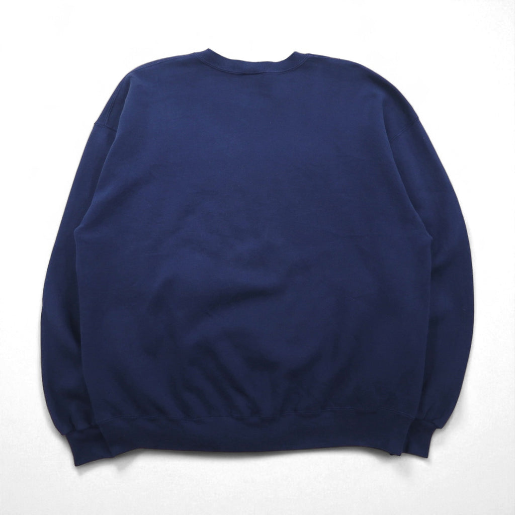 90s USA-made RUSSEL ATHLETIC college print V-neck sweatshirt, size XL, navy, fleece-lined, AUBURNS TIGERS arch logo.