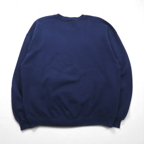 90s USA-made RUSSEL ATHLETIC college print V-neck sweatshirt, size XL, navy, fleece-lined, AUBURNS TIGERS arch logo.