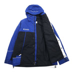 Columbia Mountain Parka XL Blue Black Nylon Double Zip Drawcord Made in Sri Lanka