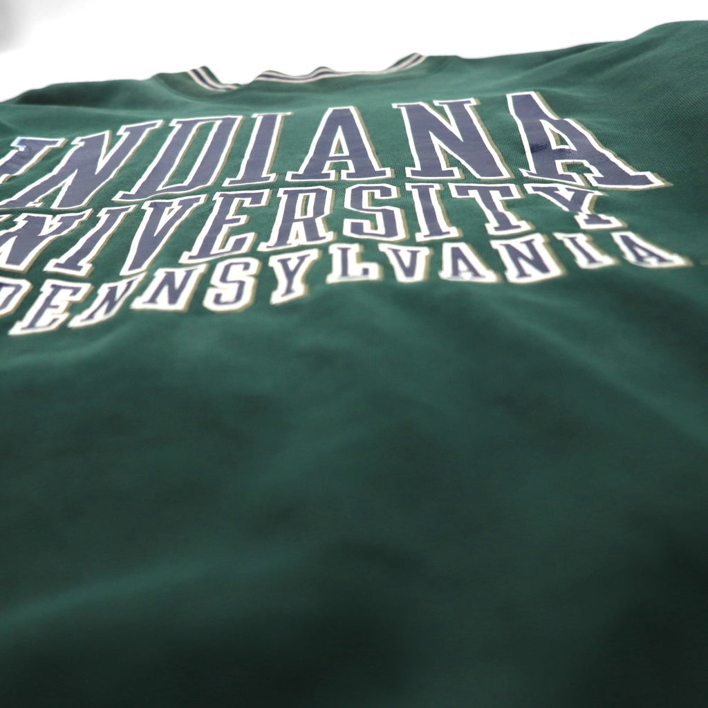 GEAR FOR SPORT 90s Big Cotton Rib-Line College Print Sweatshirt, Size L, Green, 3-Layer Print, Indiana University Arch Logo