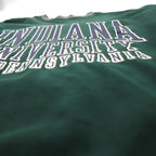 GEAR FOR SPORT 90s Big Cotton Rib-Line College Print Sweatshirt, Size L, Green, 3-Layer Print, Indiana University Arch Logo