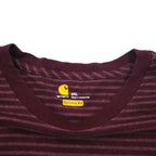 Carhartt Pocket Striped T-Shirt Pocket Tee 2XL Bordeaux Gray ORIGINAL FIT Cotton