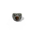 A&amp;G College Ring, Size 16, Silver 925, Tiger's Eye