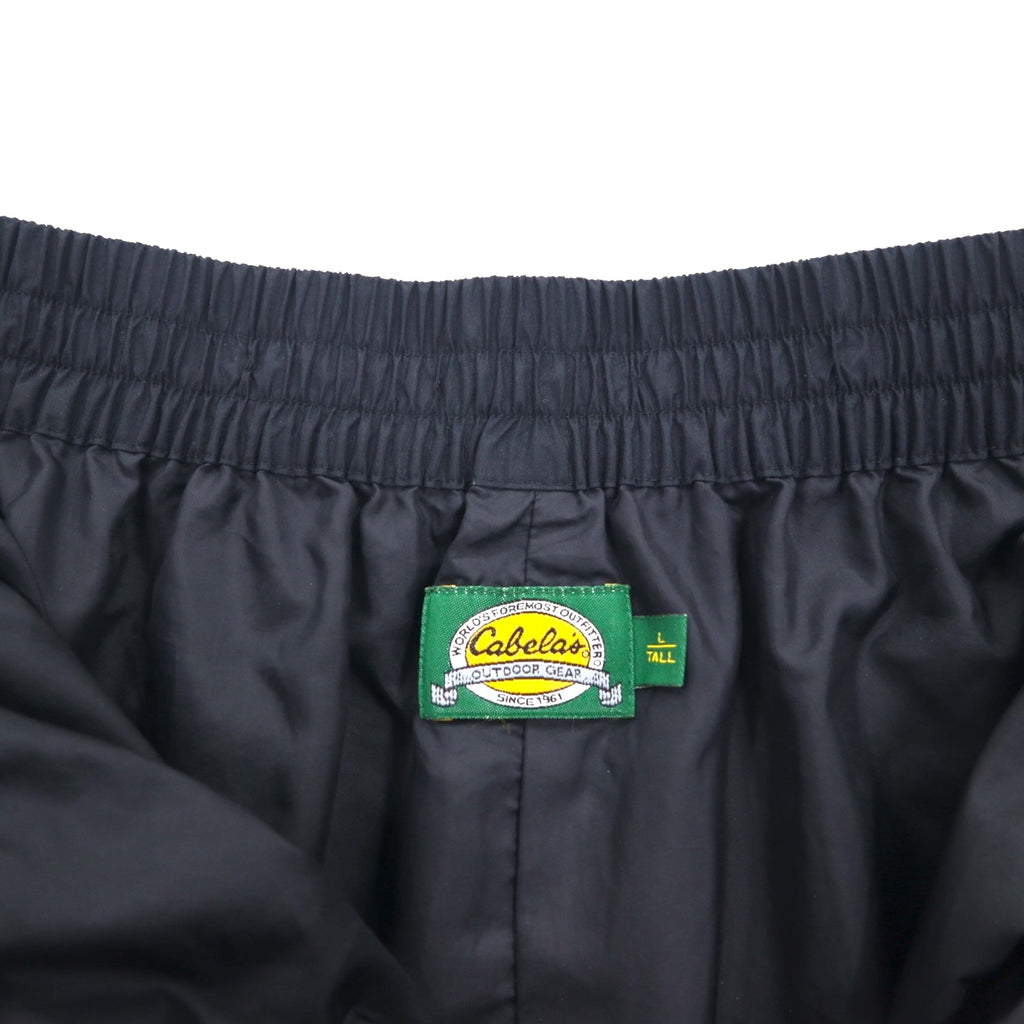 Cabela's Waterproof GORE-TEX Outdoor Double Knee Rain Pants, Size L, Black, with Zippered Hem and Slits