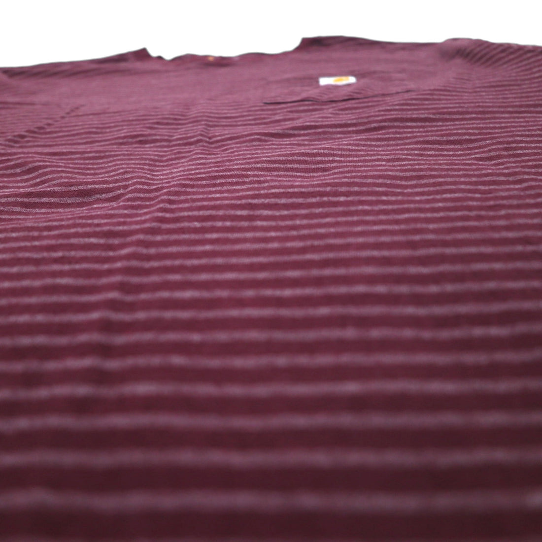 Carhartt Pocket Striped T-Shirt Pocket Tee 2XL Bordeaux Gray ORIGINAL FIT Cotton
