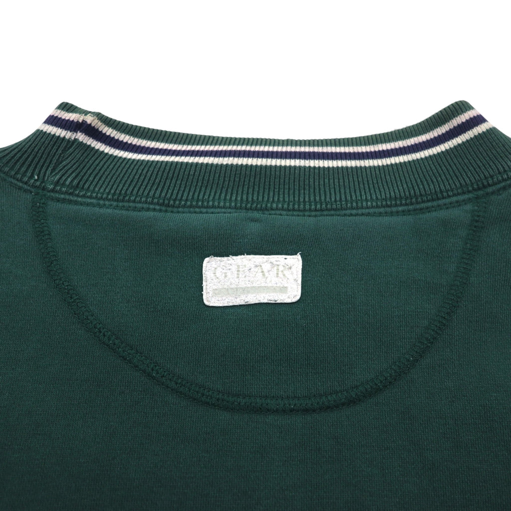 GEAR FOR SPORT 90s Big Cotton Rib-Line College Print Sweatshirt, Size L, Green, 3-Layer Print, Indiana University Arch Logo