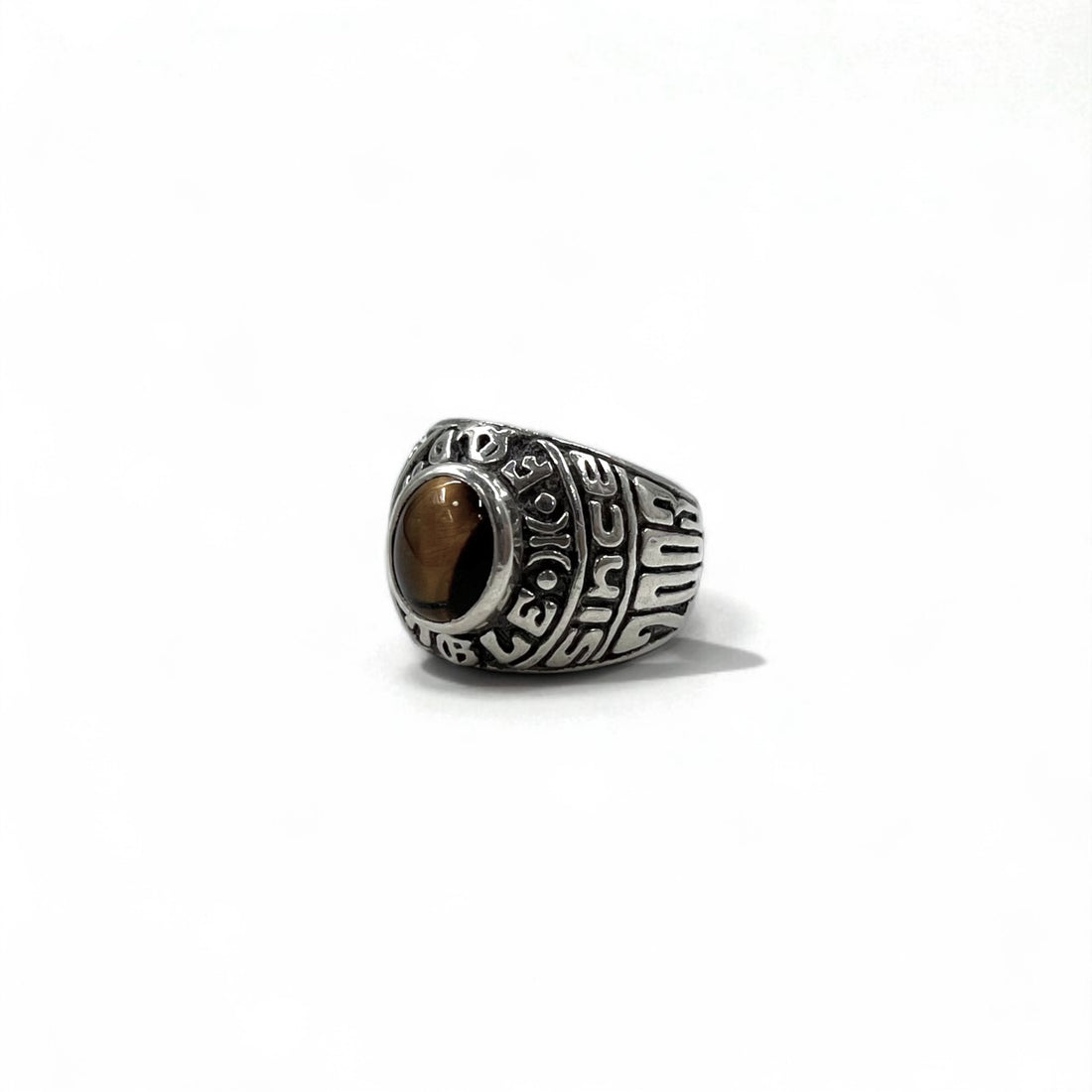 A&amp;G College Ring, Size 16, Silver 925, Tiger's Eye