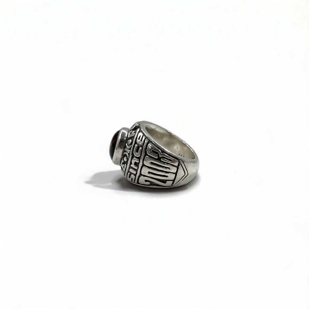 A&amp;G College Ring, Size 16, Silver 925, Tiger's Eye