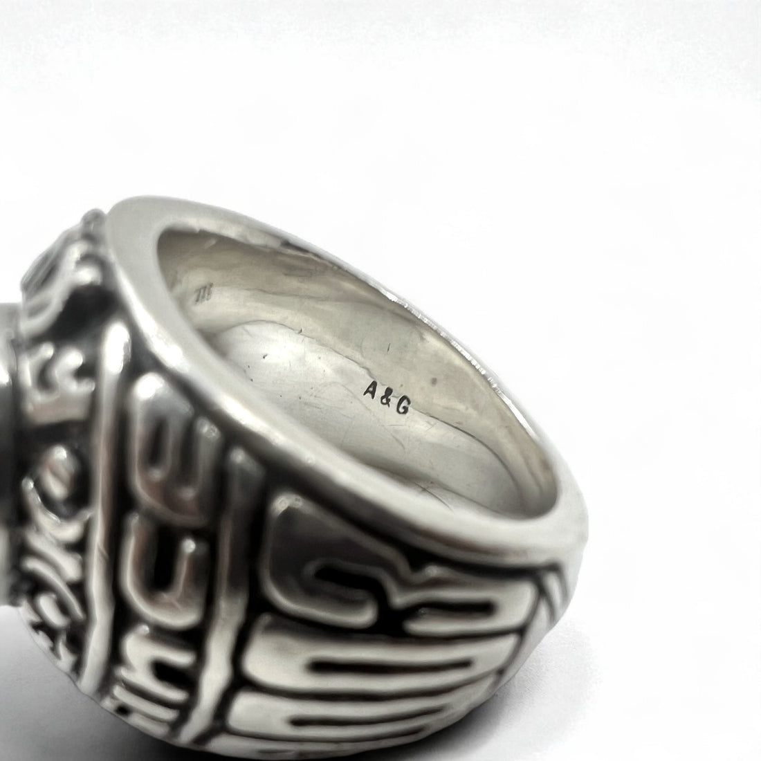 A&amp;G College Ring, Size 16, Silver 925, Tiger's Eye