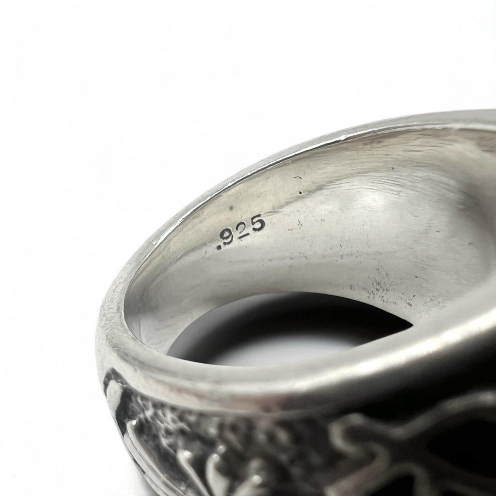 A&amp;G College Ring, Size 16, Silver 925, Tiger's Eye