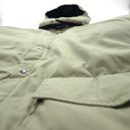 Woolrich 80s 65/35 Cross Volume Down Jacket, XL, Beige, White Tag, Removable Hood, Drawcord