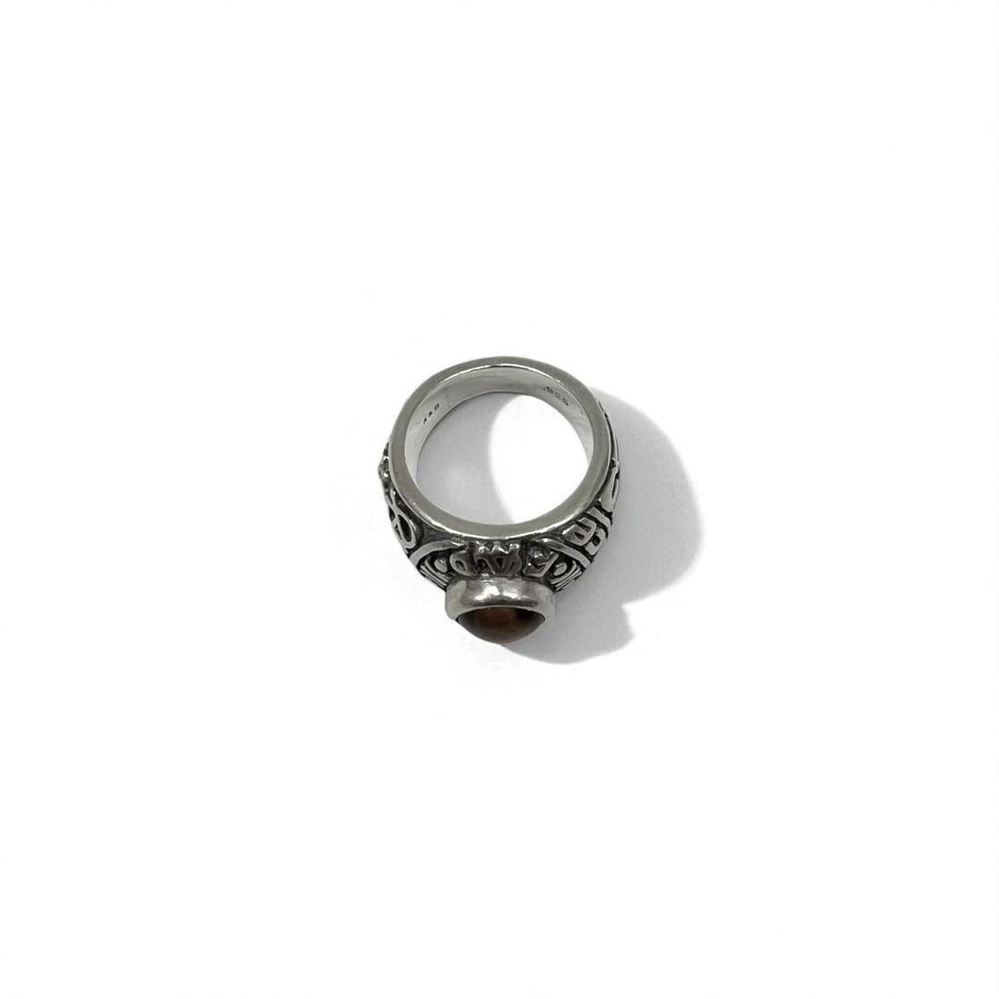 A&amp;G College Ring, Size 16, Silver 925, Tiger's Eye