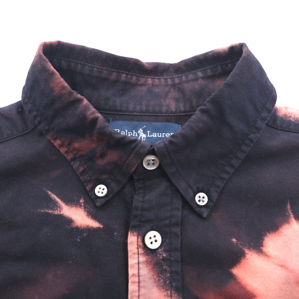 Ralph Lauren Tie-dye Bleached Button-down Shirt, S, Black, Big Pony Embroidery