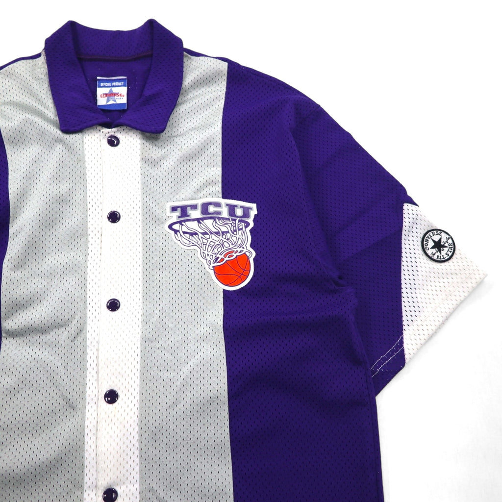 CONVERSE 90年代 USA製 バスケ ゲームシャツ XL ユニオンチケット スナップボタン TCU Texas Christian University