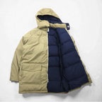 Woolrich 80s 65/35 Cross Volume Down Jacket, XL, Beige, White Tag, Removable Hood, Drawcord