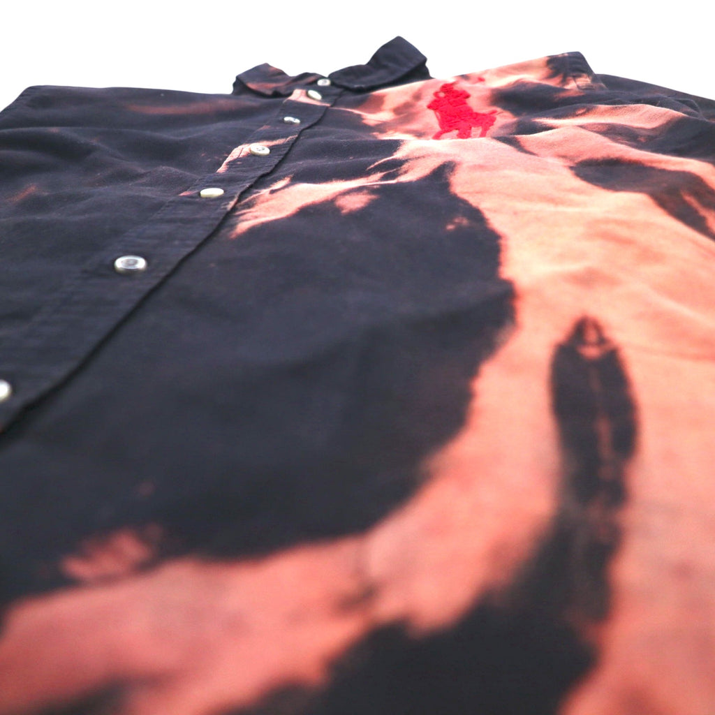 Ralph Lauren Tie-dye Bleached Button-down Shirt, S, Black, Big Pony Embroidery