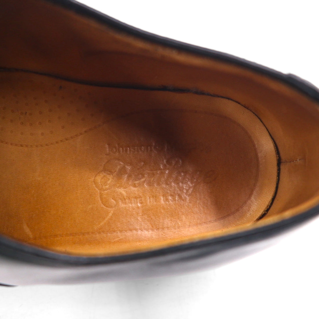 Johnston &amp; Murphy USA Heritage Cap Toe Straight Tip Dress Shoes, Size 27.5cm, Black Leather, 13436 15-1161 603N