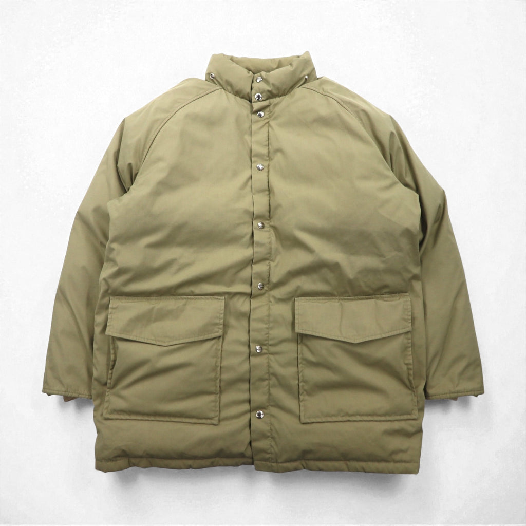 Woolrich 80s 65/35 Cross Volume Down Jacket, XL, Beige, White Tag, Removable Hood, Drawcord