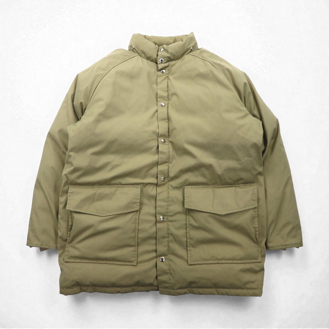 Woolrich 80s 65/35 Cross Volume Down Jacket, XL, Beige, White Tag, Removable Hood, Drawcord